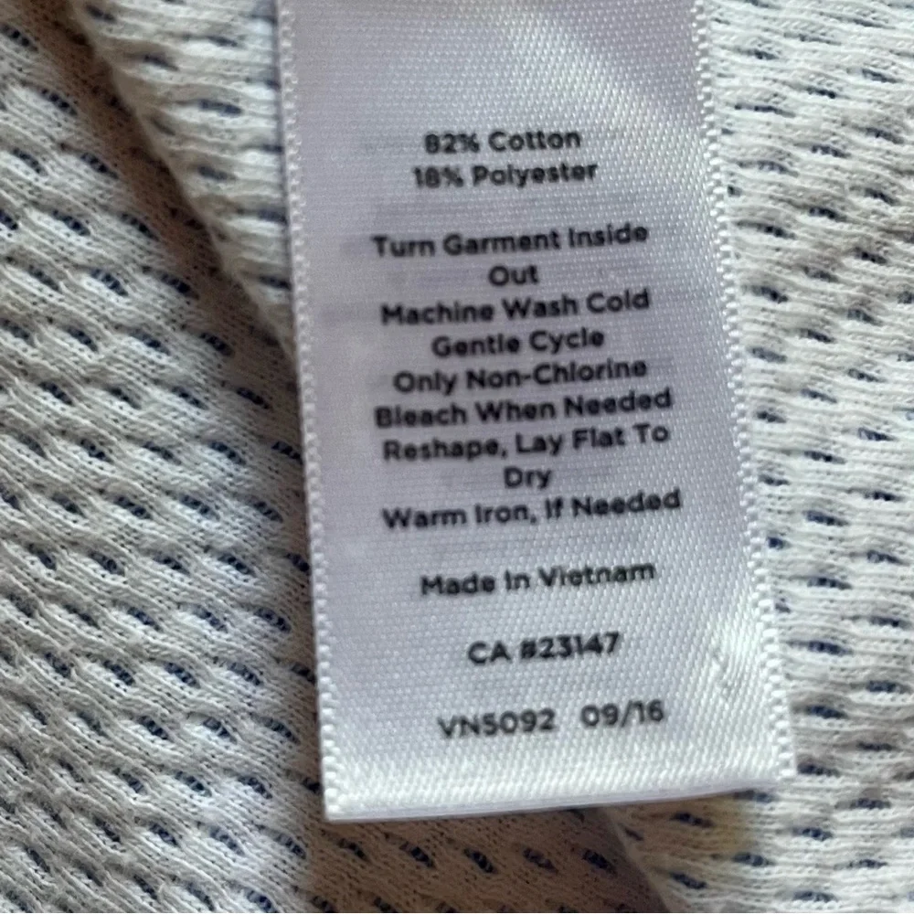 Talbots Navy and White Striped Open-Front Cardigan - Picture 5 of 5